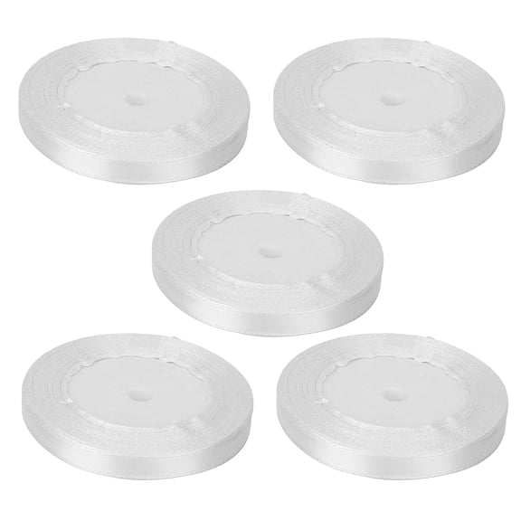 5PCS Satin Ribbon 1cm Wide 22m Long Wedding Decoration for Packaging Cake Baking Candy Box