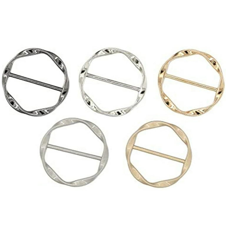 5PCS Scarf Ring Clip Tie Ring Clips for Women T-Shirt Twist Knot
