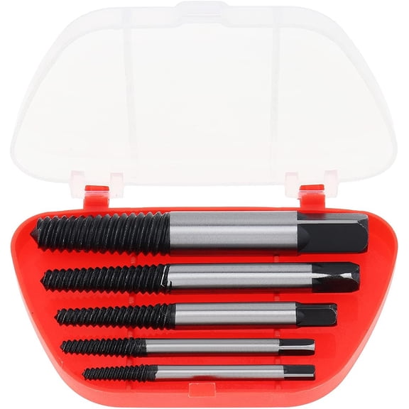 5PCS Screw Extractor Easy Out Set Drill Bits, Guide Broken Damaged Bolt Remover Tools Kit Set 3-9mm