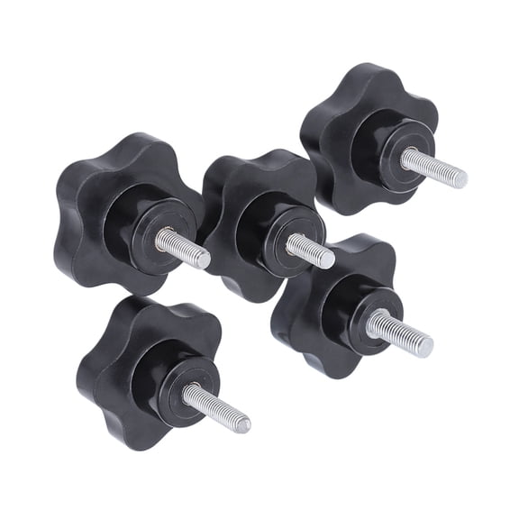 NIAIZEK Black Plastic Threaded Knobs Set of 5 Replacement Parts for Machinery Equipment
