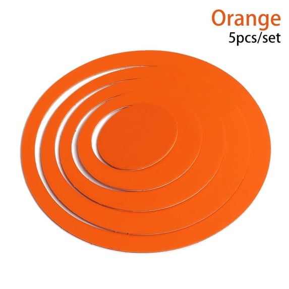 5PCS/Set DIY Wall Art Home Decor Mural Wall Stickers 3D Circles Round Decals ORANGE 5PCS