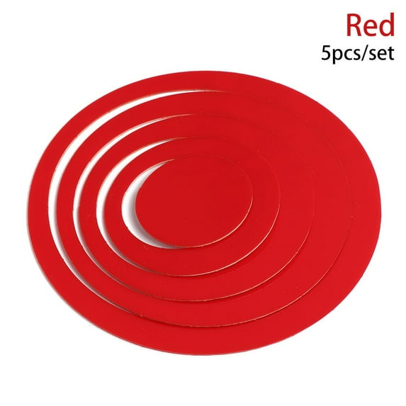5PCS/Set DIY Wall Art Home Decor Mural Wall Stickers 3D Circles Round Decals RED 5PCS