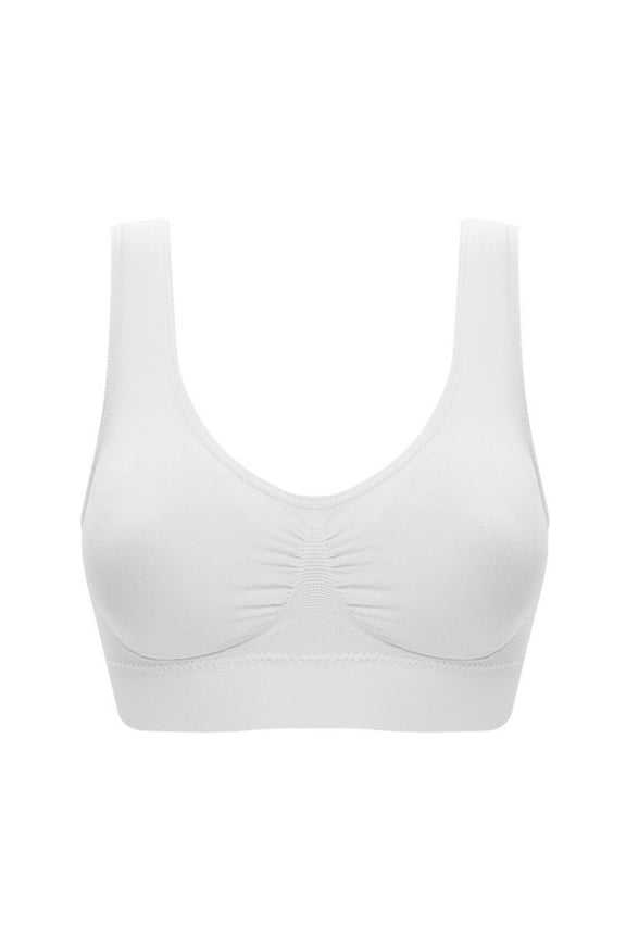 5PCS/Set Seamless Bras for Women Unwired Brassiere Pads Crop Top Soft Sports Tank Bras Female Vest White,Beige,Purple,Pink,Black M