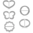 thumbnail image 1 of 5PCS Silk Scarf Ring Clip T-shirt Tie Clips for Women Fashion Metal Rhinestone Heart Flower Butterfly Circle Clip Shawl Scarves Clasp Dress Accessories Jewelry Buckle Clothing Ring Wrap Holder, 1 of 7