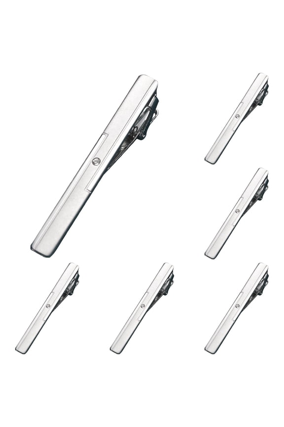 5PCS Sleek Metal Tie Clip for Men, Classic Silver Necktie Bar for Business, Wedding, and Formal Attire, Durable Gentleman's Accessory