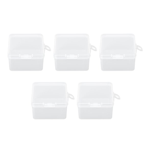 5PCS Small Clear Sponge Containers with Lid Transparent Holders Puff Box Craft Aessories Tool Storage