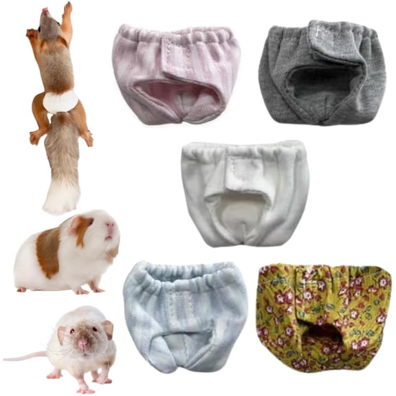 5PCS Small Pet Diapers, Adjustable Sugar Glider Diapers, Reusable, Washable, Specially Designed for Use on Pet Squirrels Guinea Pig