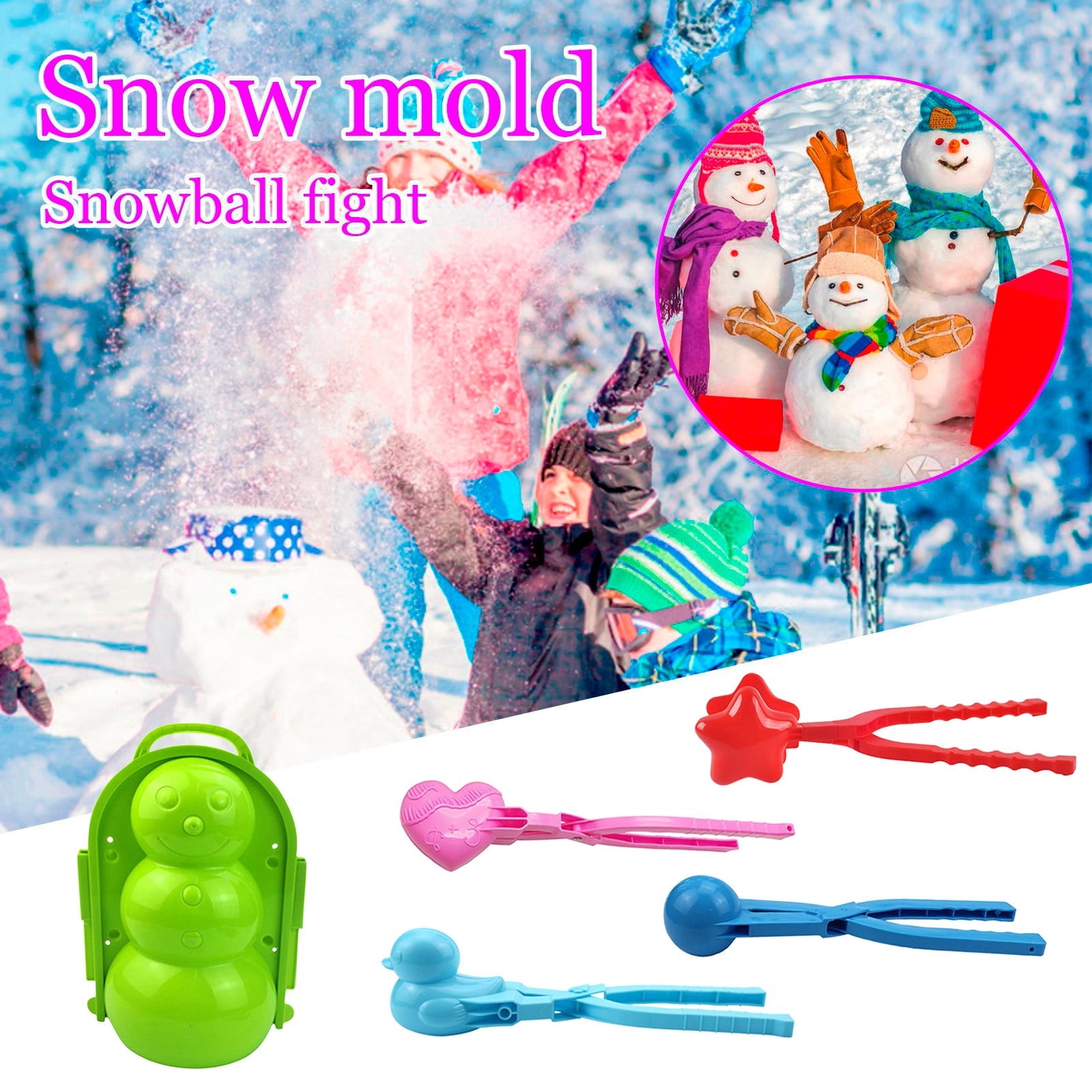 5PCS Snow Snowball Clearance Winter Supplies Maker Clip Maker Shaped