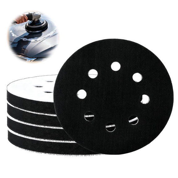 5PCS Soft Sponge Interface Pads, 125 mm 8 Holes Soft Density Interface Pads, Hook and Loop Sponge Cushion Backing Pads for Orbital Sanders, Buffering Pads for 5 Inch Sanding Discs, Reduce Vibration
