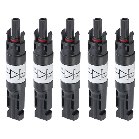 5PCS Solar Connector with Diode Waterproof PV Connector DC1000V 20A IP67 PPO Male Female Connector Plug