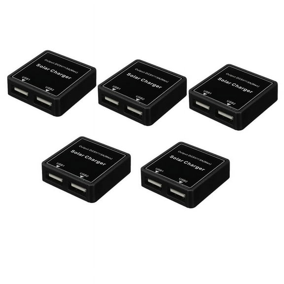 5PCS Solar Panel Charger Power Bank 5V 3A Dual USB Charge Voltage Controller Regulator Stabilizer Charger,5 x Stabilizer,black