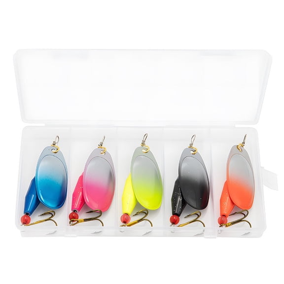 5PCS Spinner Bait Lures Designed for Bass Crappie Pike and Walleye Using Reflective Rotating Blades and Secure Hooking Performance