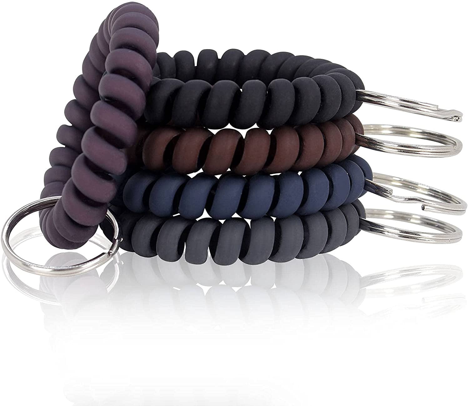 5PCS Spiral Keychain Bracelet Wrist Coil Stretch Wristband Elastic ...