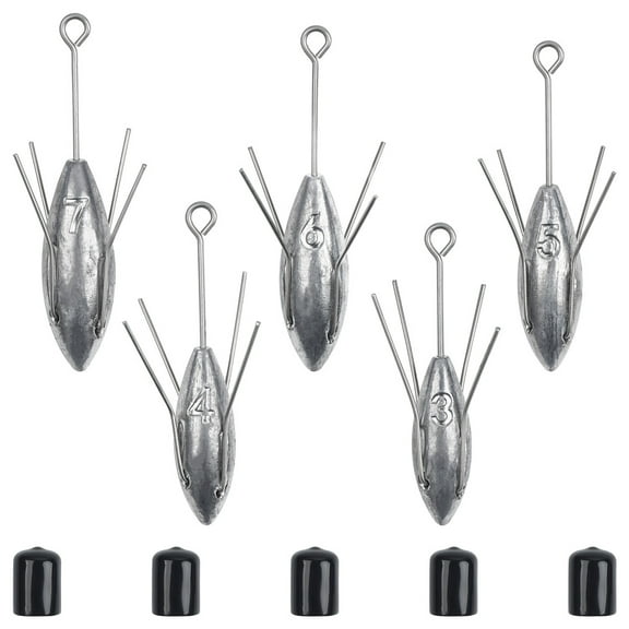 5PCS Sputnik Sinker Surf Fishing Tool Long Tail Saltwater Surf Casting Sinkers Catfish Beach Spider Weights Bass FishingTackle