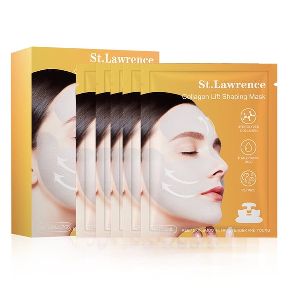 5PCS St.Lawrence Collagen Lift Shaping Mask Advanced Firming & Contouring Treatment for a Visibly Lifted, Sculpted Facial Profile with Intense Hydration & Renewed Elasticity