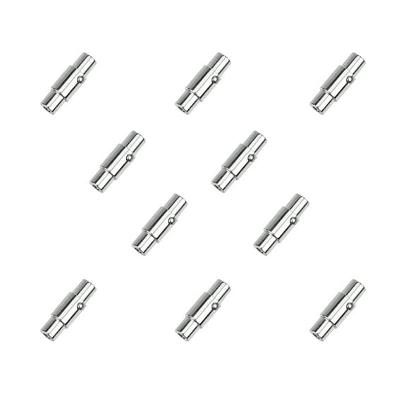 5PCS Stainless Steel Magnetic Screw Clasps Column Magnetic Closure Magnet Buckle Tube Leather Cord End Caps with Locking Mechanism for Bracelet Jewelry Making 18x4.5mm Hole 2mm 1Box