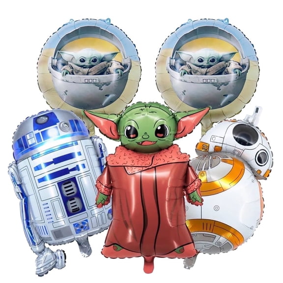 5PCS Wars Star Balloons R2 Balloon BB Balloon Yod Balloon Space Balloons Birthday Balloon