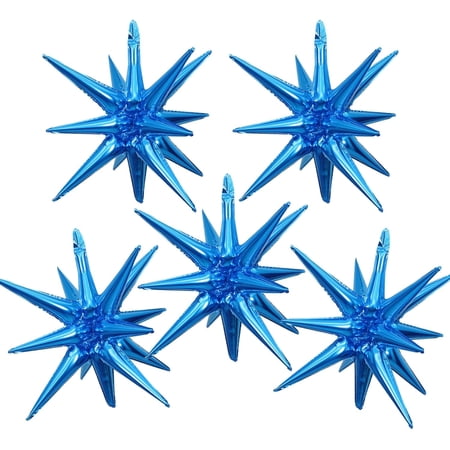 5PCS Starburst Balloons 4D Foil Star Explosion Balloon for Birthday/Party/Wedding Decoration (22 Inch )
