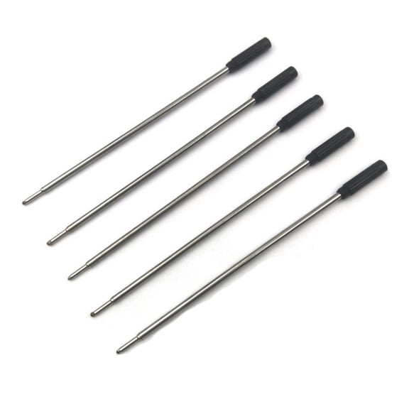 5PCS Steel Ballpoint Pen Refills  Medium 1.0mm, Compatible  Most Ballpoint Pens, 11.6cm Long, Smooth Writing