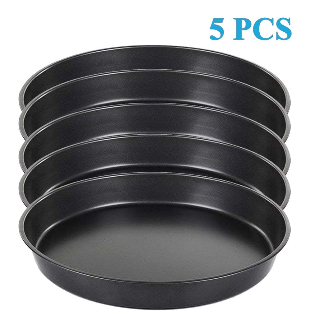 5PCS Steel Pizza Pan For Baking Cookie Pizza Cake,Oven Tray,8 Inch