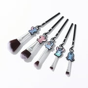 5PCS Stitch Makeup Brush Set, Interstellar Baby Cartoon Theme Creative Cosmetics Brushes Eyebrow Makeup Tool Brush Set for Young Girl Women