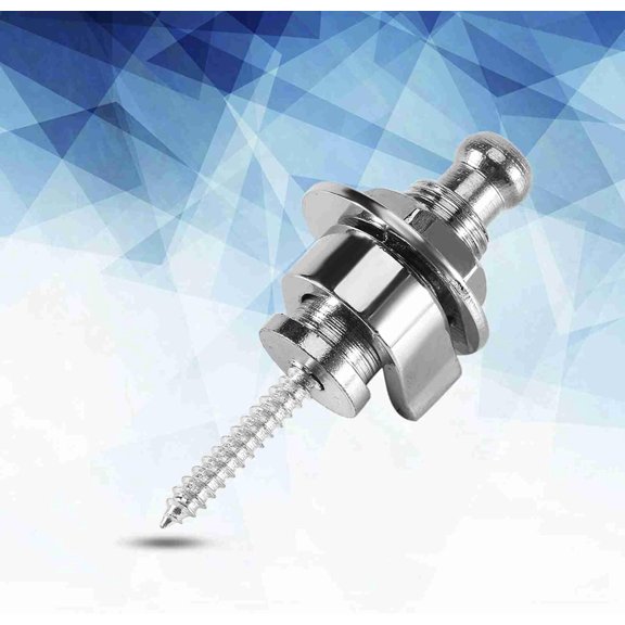 5PCS Strap Locks Electric Guitar, Lightweight Metal Guitar Strap Locks,AntiSkid Quick Release Bass Strap Locks End Pins for Acoustic, Electric and Bass Guitar, Silver