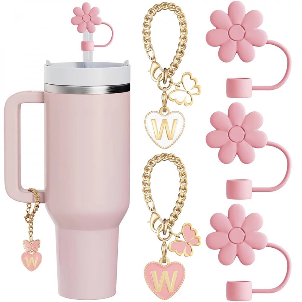 6-Pack Silicone Straw Covers For Stanley 30oz & 40oz Tumblers - Cute Dust-Proof Toppers, Donut, Strawberry, Ice Cream Designs