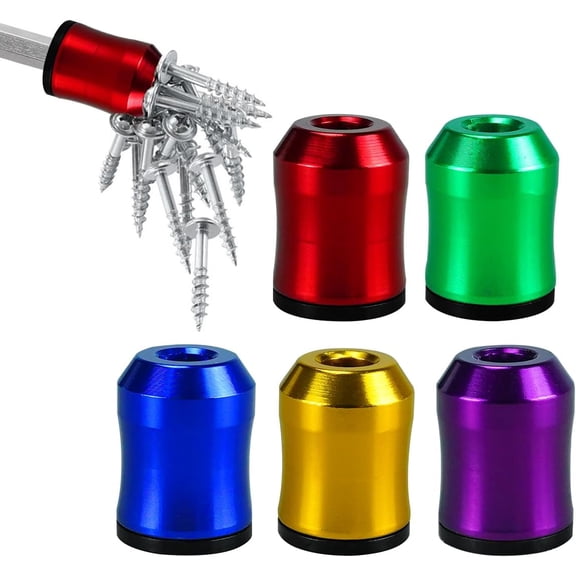 5PCS Strong Magnetic Screw Holder Ring, 2026 New Screwdriver Head Magnetic Ring Bit, Screwdriver Head Magnetic Ring Removable Household Tool Metal Screw for Power Tools, Mechanics & Carpenters