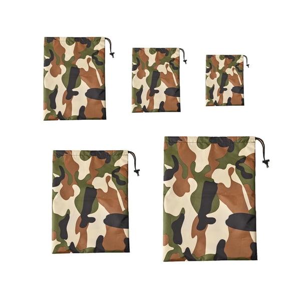 5PCS Stuff Sacks Drawstring Storage Bag Camping Bags Dustproof Outdoor Camping