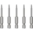 thumbnail image 1 of 5PCS T8 Magnetic Tamper Proof Torx Screwdriver Bits, 1/4 Inch Hex Shank 2.6 Inch Length S2 Steel Security Drill Torx Head Drill Screw Driver Tools(65mm Long, Star 6 Point), 1 of 6