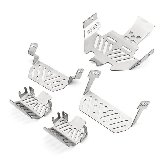 5PCS TRX4 Stainless Steel Chassis Armor Skid Plate, Anti-Skid Protection for 1/10 RC Crawler -4 RC Car Upgrade Parts