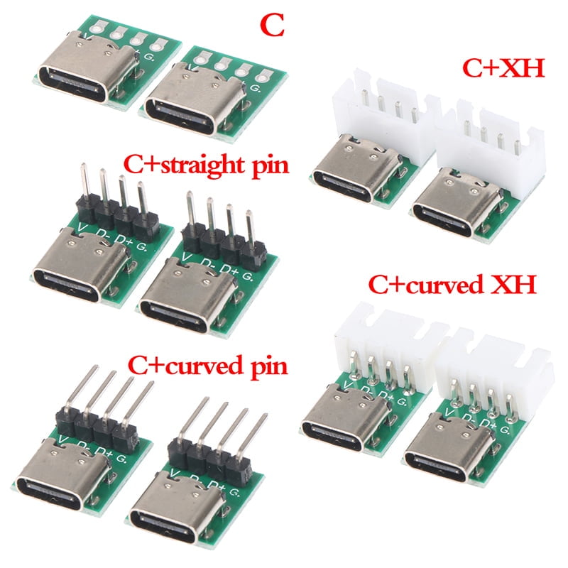 10 Pcs Type-c Usb3.1 16 Pin Female To 2.54mm Type C Connector 16p Adapter Test Printplaat Plaat Sok