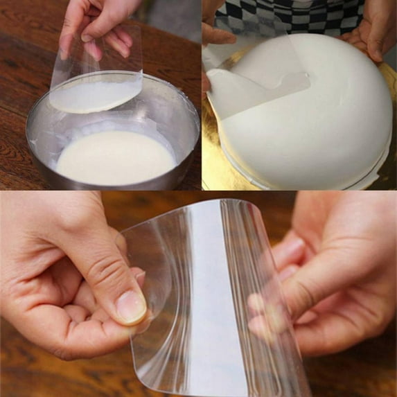 5PCS Transparent Cake Cream Scraper Icing Smoother Flexible Plastic Cake Scraper Smoother for Bakery Pastry Cake Decoration Kitchen DIY Baking Tool