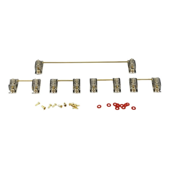 5PCS Transparent Gold Plated Plate Mounted Stabilizer PCB Mount Keyboard Stabilizers for Mechanical Keyboards