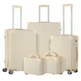 thumbnail image 1 of 5PCS Travel Luggage Set with Makeup Case, Cream Beige, 1 of 7