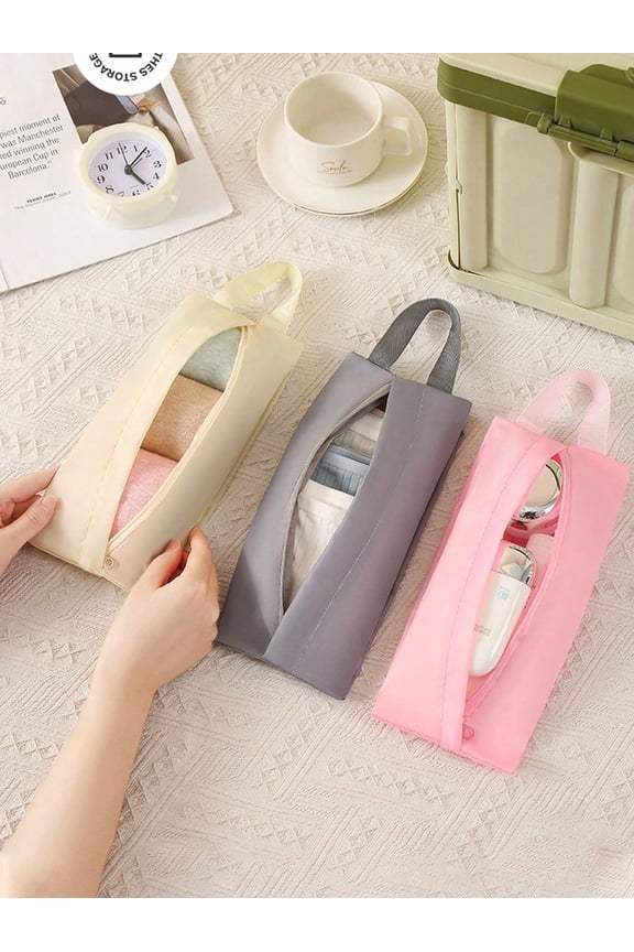 5PCS Travel Underwear Storage Bag Portable Panty Socks Organizer Bag Waterproof Luggage Packing Cubes With Handles Minimalist Makeup Bag,Pink