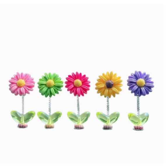 5PCS Trendy Fresh Sunflower Car Decor, Resin Dashboard Ornament, Versatile Interior Accent for Any Vehicle, Birthday Holiday Gift Idea, Topliu