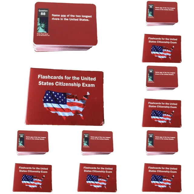 5PCS US Citizenship Test Study Guide 2025 New US Citizenship Test Flash Cards, 100 USCIS