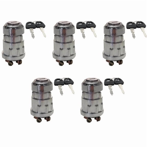 5PCS Universal 12V 10A ON/OFF 4 Position Ignition for Motorcycle Tractor Forklift Truck Dune Buggy UTV 2 Key Lock Starter Switch