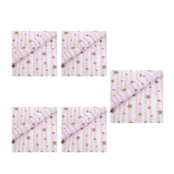 5PCS Valentine's Day Wrapping Tissue Paper, Pink Red Gift Wrap Paper with Heart Star for Birthday, Mother's Day, Father's Day, Wedding Gift Packing, 19.7 x 27.6 Inch