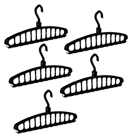 5PCS Versatile Black 11-Hole Drying Rack Bundle for Ultimate Clothing Care