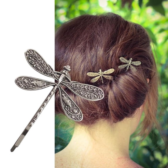 5PCS Vintage Hair Clips Hollow Dragonfly Graphics Hairpin Side Clip Alloy Barrettes Bobby Pin Hair Accessories Women Lady