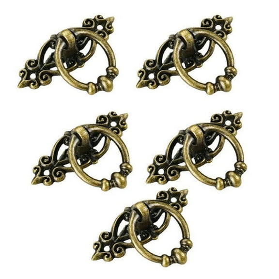 5PCS Vintage Zinc Alloy Cabinet Drawer Knobs,Retro Furniture Hardware Handles for Kitchen,Dresser,Doors