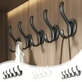 thumbnail image 1 of 5PCS Wall Mounted Double Hooks, No Drilling Self-adhesive Vintage Clothes Hangers, Easy to Install, Plastic Black Hooks for Hanging Coats, Hat, Towels, Key, Robe, Scarf, Bag, 1 of 7