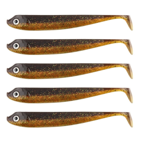 5PCS Walleye Fishing Lures 9.5cm Soft PVC Baits Sinking T Tail Lures Realistic Motion in Water Conditions