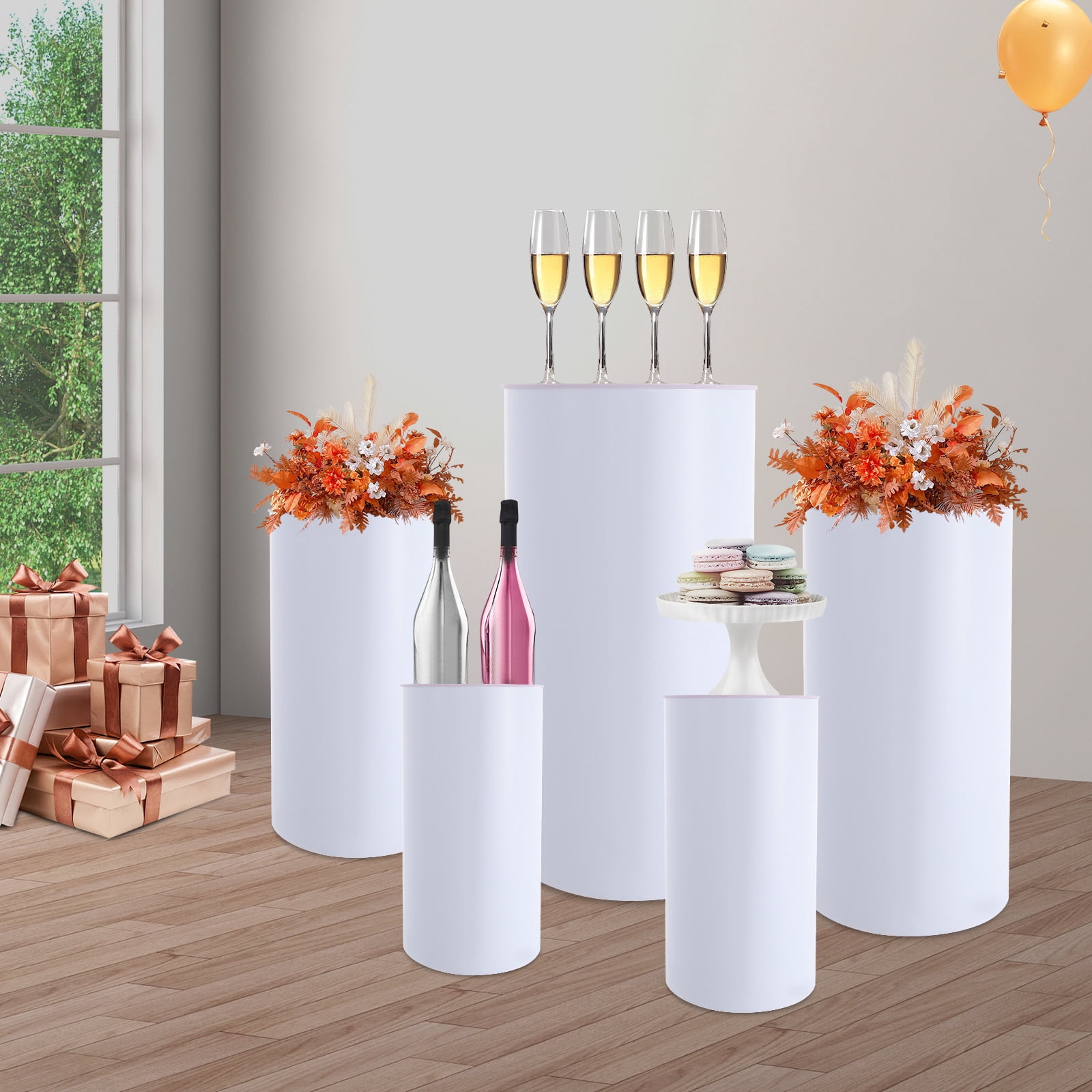 Stand Rond 5PCS Wedding Round Cylinder Stands, Large Cylinder Pedestal Display ...