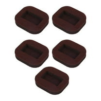 5PCS Wheel Stoppers Caster Cups with Anti-Sliding Floor Grip Fits to All Floors & Wheels of Sofas, Beds, Chairs,Caster Cups fit All Wheels of Furniture, Sofa,Square brown,2.2x0.39",3.14x2.75"