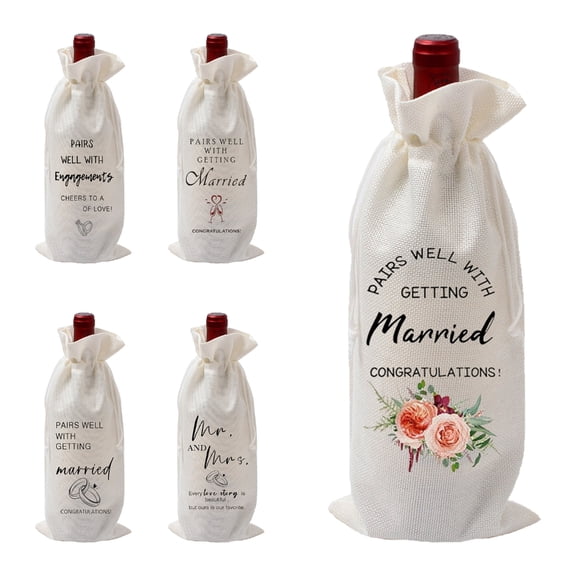 5PCS Wine Bottle Sleeve Bottle Protector Elegant Gift Wrapping Cover for Wedding