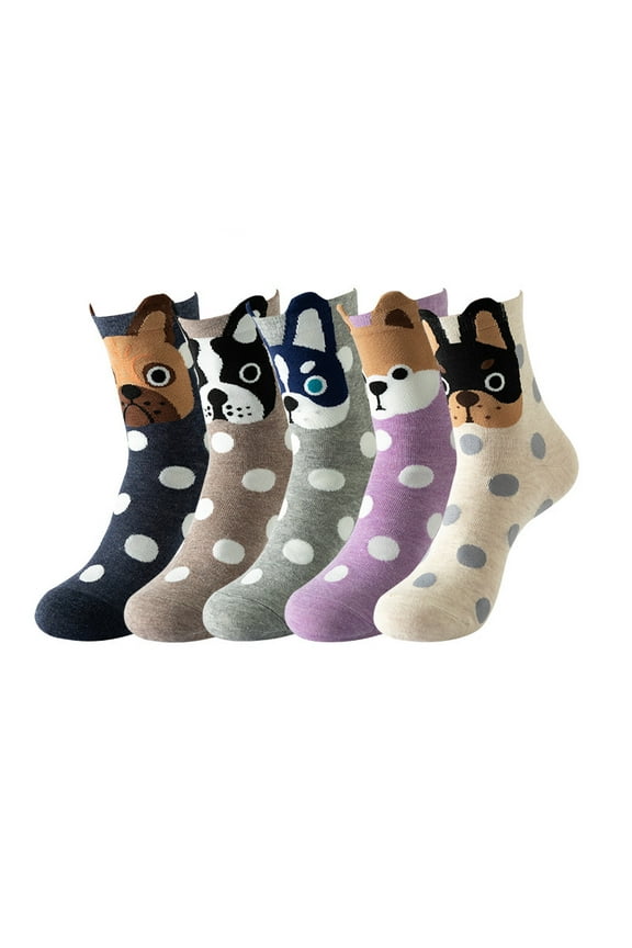 5PCS Women's Cat Socks Cat Gifts Cute Animal Socks Dog Owl Gifts for Women