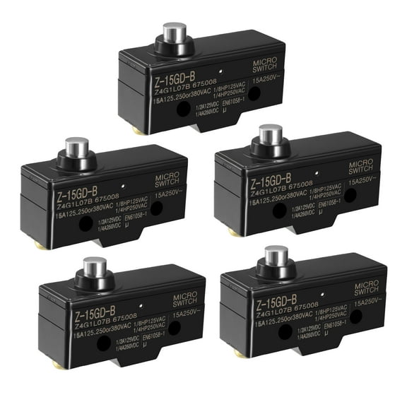5PCS Z-15GD-B 1NO + 1NC Short Reed Snap Button Lever Micro Switches